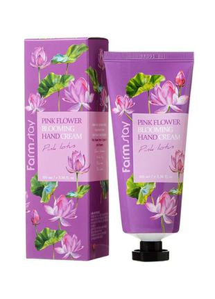 Крем для рук с экстрактом лотоса farmstay pink flower blooming hand cream pink lotus1 фото