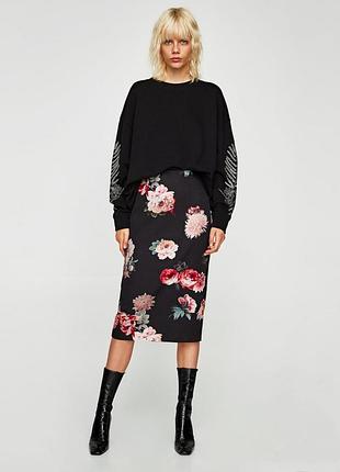 Крутой свитшот оверсайз с вышивкой zara/кофта/джемпер