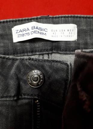 Zara джинсы серые с цветами стрейч  р 423 фото