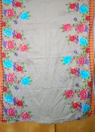 Ткань купонное полотно скатерть с цветами хлопок 240х104 см