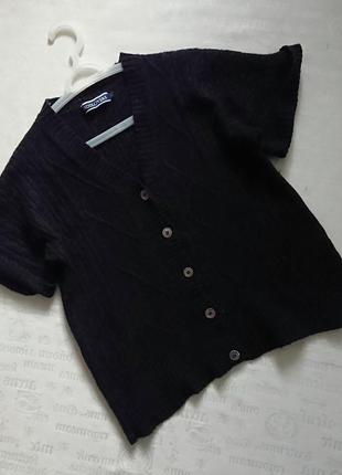 Шерстяной жилет оверсайз woolovers / теплый вязаный свитер с коротким рукавом1 фото