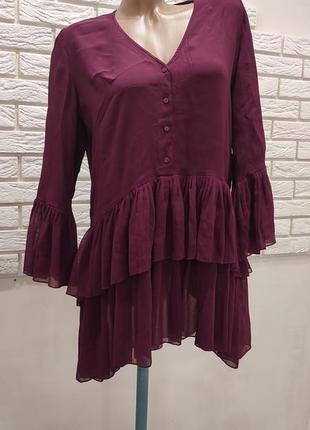 Шифоновая блуза,платье - туника ,бордо