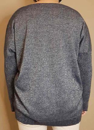 Лёгкий брендовый удлиненный свитер, джемпер, полувер с люрексом. вискоза. ххл5 фото