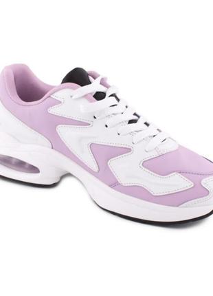 Стильні білі фіолетові бузкові кросівки на платформі товстій підошві модні кроси4 фото
