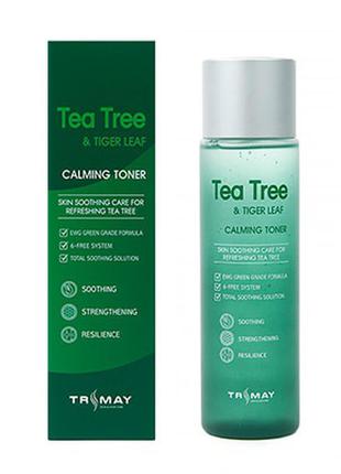 Успокаивающий тонер с чайным деревом и центеллой trimay tea tree & tiger leaf calming toner, 200 мл