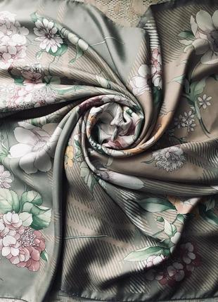 Шёлк 100%. винтаж. изысканный платок в пудрово-пастельных тонах4 фото