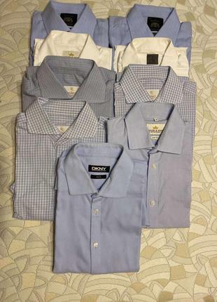 Набор мужских рубашек в отличном состоянии известных брендов на запонках б/у1 фото