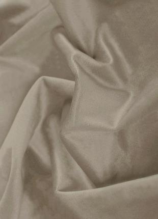 Портьерная ткань для штор бархат премиум серо-коричневого цвета