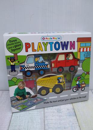 Игровой набор playtown с пазлом и машинками