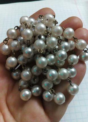 Брошь8 чеська складальна перлова з підвісками4 фото