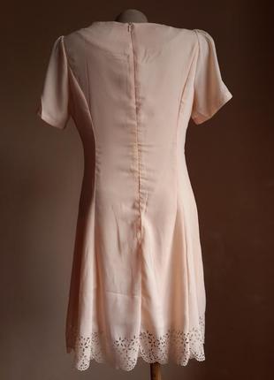 Персиковое платье перфорация cherry dress2 фото