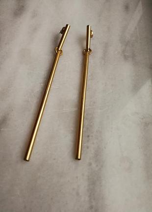 Серьги висюльки минимал палочки трубочки