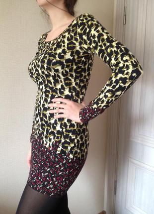 Платье леопардовое в рубчик в обтяжку новое бренда orwell3 фото