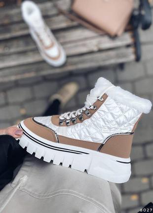 Утеплені круті жіночі зимові черевики на флісі жіночі стильні ботіночки на флісі3 фото