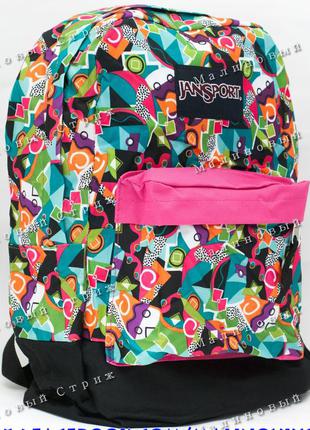 Молодежный рюкзак jansport-107, 40х30х15см, наружный карман, уплотненная спинка