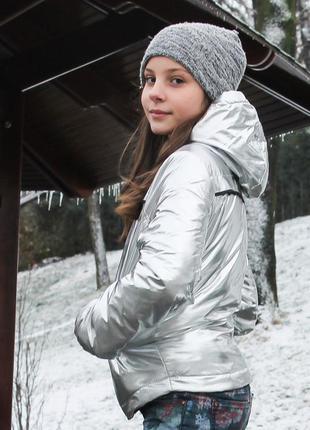 Срібна куртка підліток весна, осінь для дівчаток новинка 20183 фото