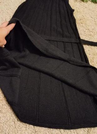 Натуральная шерсть черное стильное платье сарафан8 фото