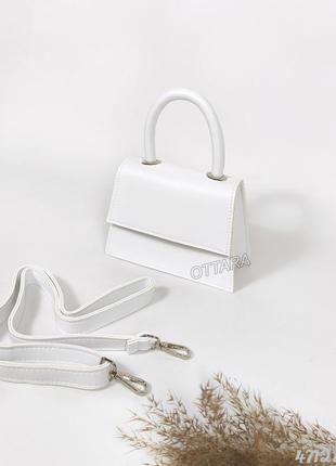 Біла сумочка клатч, міні сумочка жіноча біла