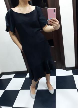 Twinset черное платье миди с оборкой1 фото