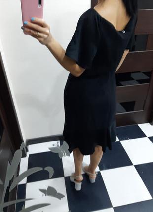 Twinset черное платье миди с оборкой2 фото
