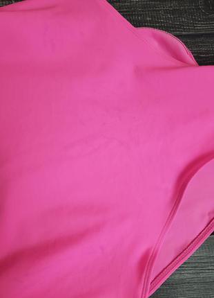 Уценка! слитный яркий розовый купальник с надписью