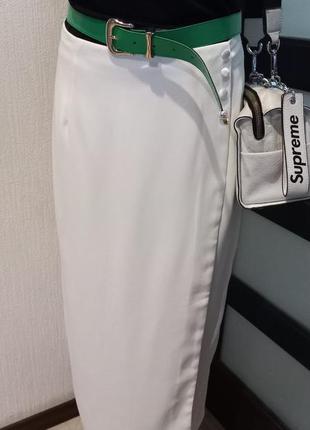 Легкая тонкая белая юбка макси1 фото