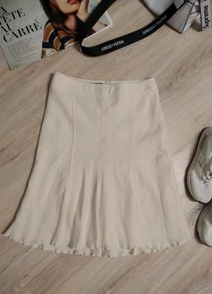 Натуральная шерсть тёплая белая юбка4 фото