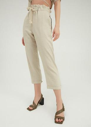 Брюки из льна natural quzu 21y70837-506