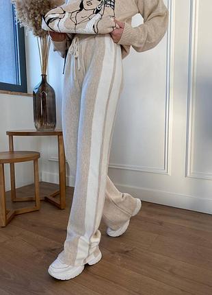 Трикотажні палаццо з лампасами