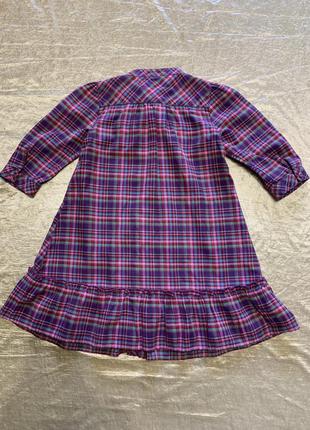 Теплое байковое платье c длинным рукавом marks&spenser на 5-6 лет2 фото