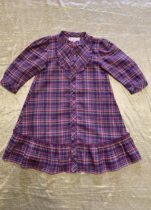 Теплое байковое платье c длинным рукавом marks&spenser на 5-6 лет