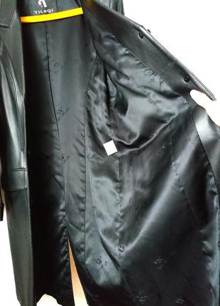 Кожаное пальто плащ тренч, размер s-m5 фото