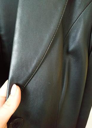 Кожаное пальто плащ тренч, размер s-m9 фото