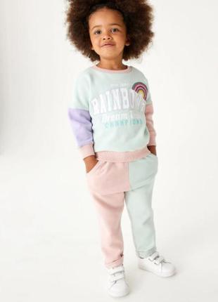 Брендовый костюм с начесом внутри для девочки от next