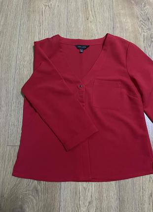 Сорочка боуза червона рукав 3/4