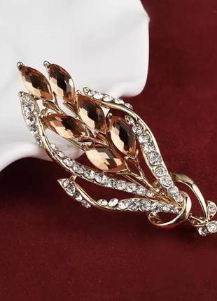 Брошь, красивая элегантная веточка, брошка «колосок»