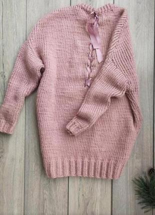 Комплект свитер/туника и хомут из натуральной наппы4 фото