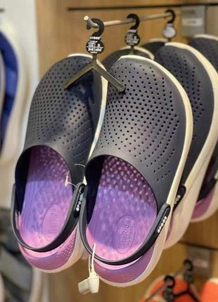 Сабо крокс лайтрайд клог crocs literide clog navy/orchid