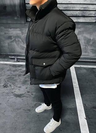 Зимова чоловіча куртка тепла топ якість чорна3 фото