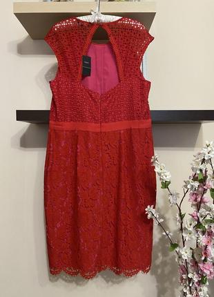Шикарное кружевное платье с открытой спиной, красное платье,2 фото