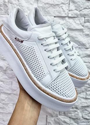 Женские кеды кеды romb blesk (белый цвет)