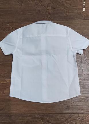 Белая рубашка с коротким рукавом, сорочка, шведка2 фото