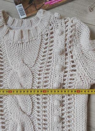 ❄ вязаний теплий свитр,джемпер,белий зимний свитр, шикарная женская кофта9 фото