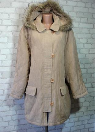 Демісезонна куртка з капюшоном (з натуральним хутром ) nana nanetti 54-56 р німеччина