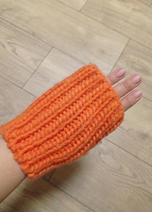 Рукавиці в'язка, без пальців, мітенки