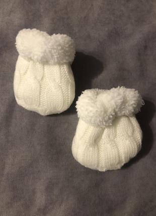 Рукавички для новорожденных, перчаточки персптки теплые на меху