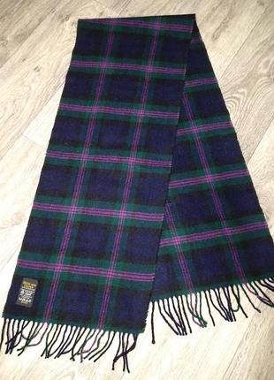 Шарф шерстяной клетка шерсть 100% шотландия highland crown