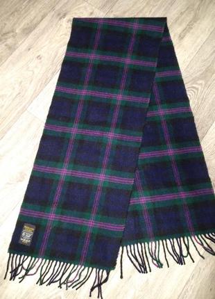 Шарф шерстяной клетка шерсть 100% шотландия highland crown