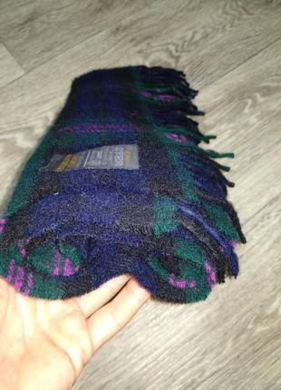 Шарф шерстяной клетка шерсть 100% шотландия highland crown