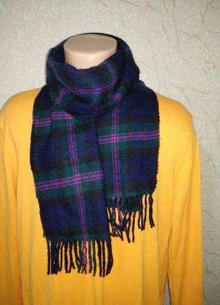 Шарф шерстяной клетка шерсть 100% шотландия highland crown
